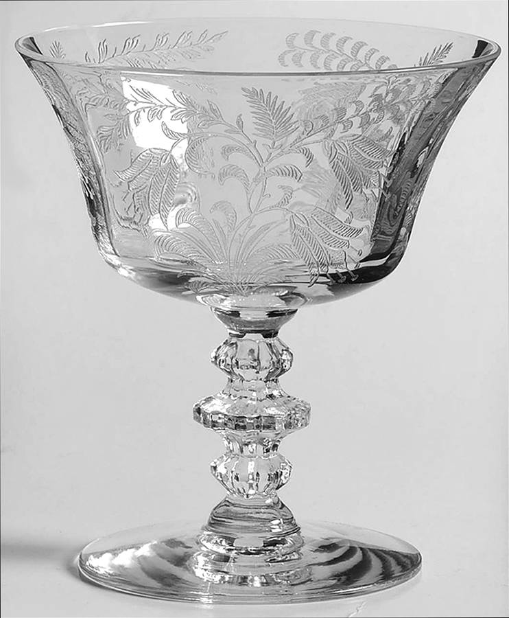 Fuchsia (Etched) Low Sherbet by Tiffin-Franciscan-1
