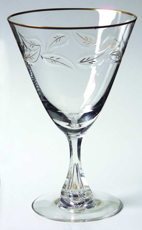 Golden Leaves Water Goblet by Tiffin-Franciscan-1
