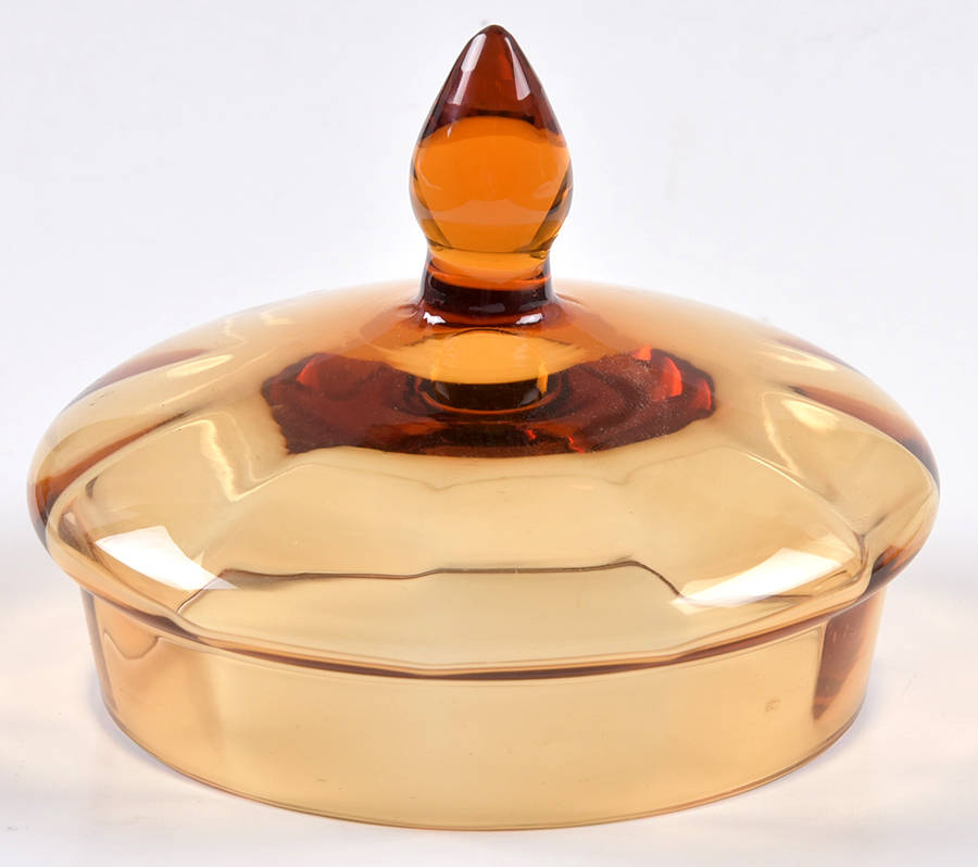 Julia Amber (Amber Stem and Foot, Stem 15011) Lid for Pitcher by Tiffin-Franciscan-1