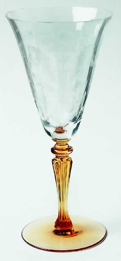 Julia Amber (Amber Stem and Foot, Stem 15011) Water Goblet by Tiffin-Franciscan-1
