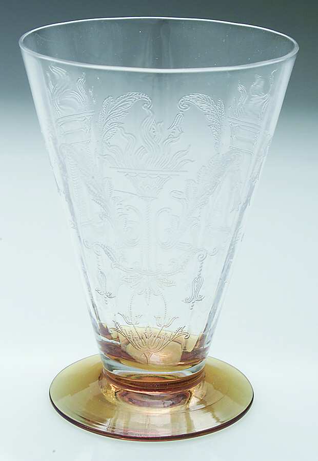 Julia Amber (Amber Stem and Foot, Stem 15011) Footed Tumbler by Tiffin-Franciscan-1