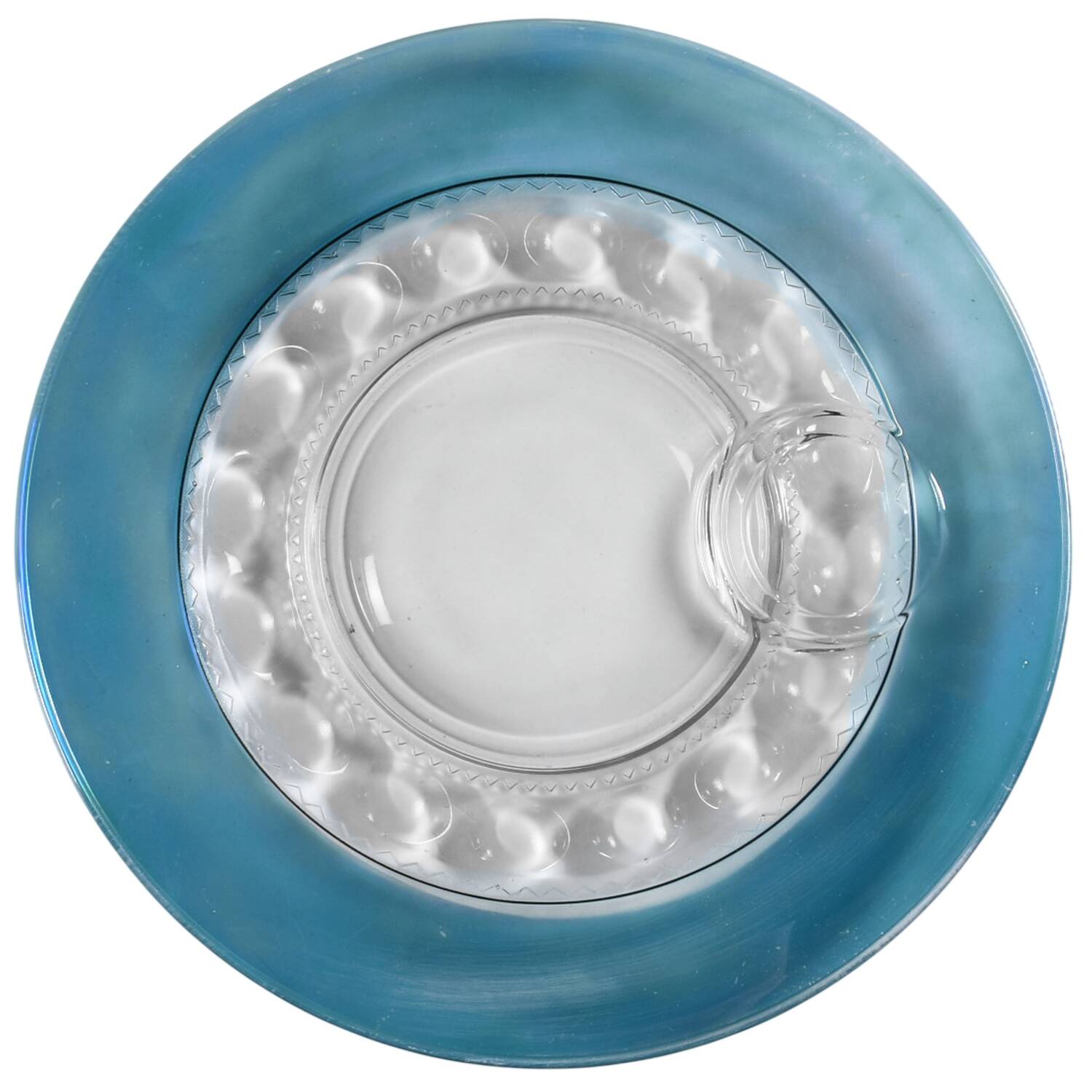 King's Crown-Blue Flashed (Top Only) Snack Plate No Cup by Tiffin-Franciscan-1