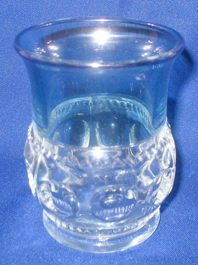 King's Crown-Blue Flashed (Top Only) 7 Oz Flat Tumbler by Tiffin-Franciscan-1