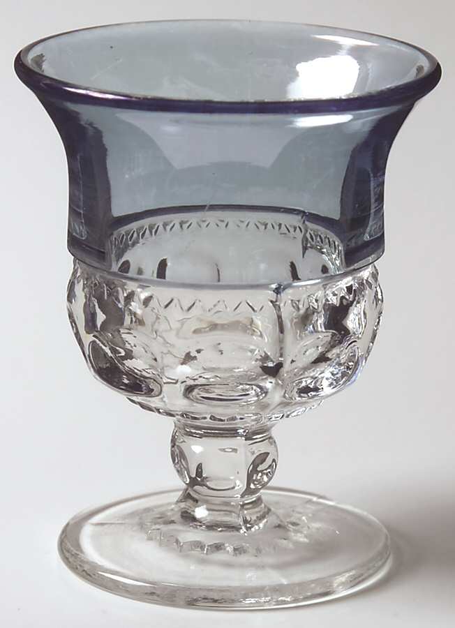 King's Crown-Blue Flashed (Top Only) Oyster or Fruit Cocktail by Tiffin-Franciscan-1