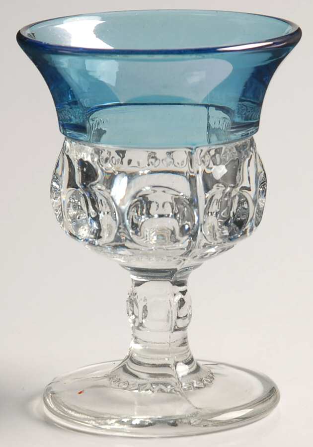 King's Crown-Blue Flashed (Top Only) Liquor Cocktail by Tiffin-Franciscan-1