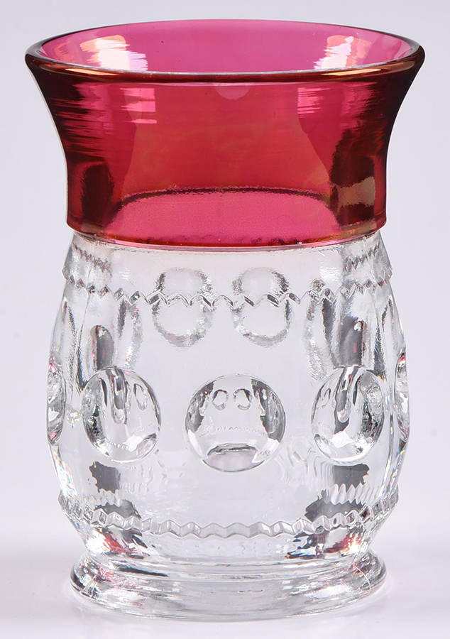 King's Crown-Cranberry Flashed (Top Only) Flat Juice Glass by Tiffin-Franciscan-1
