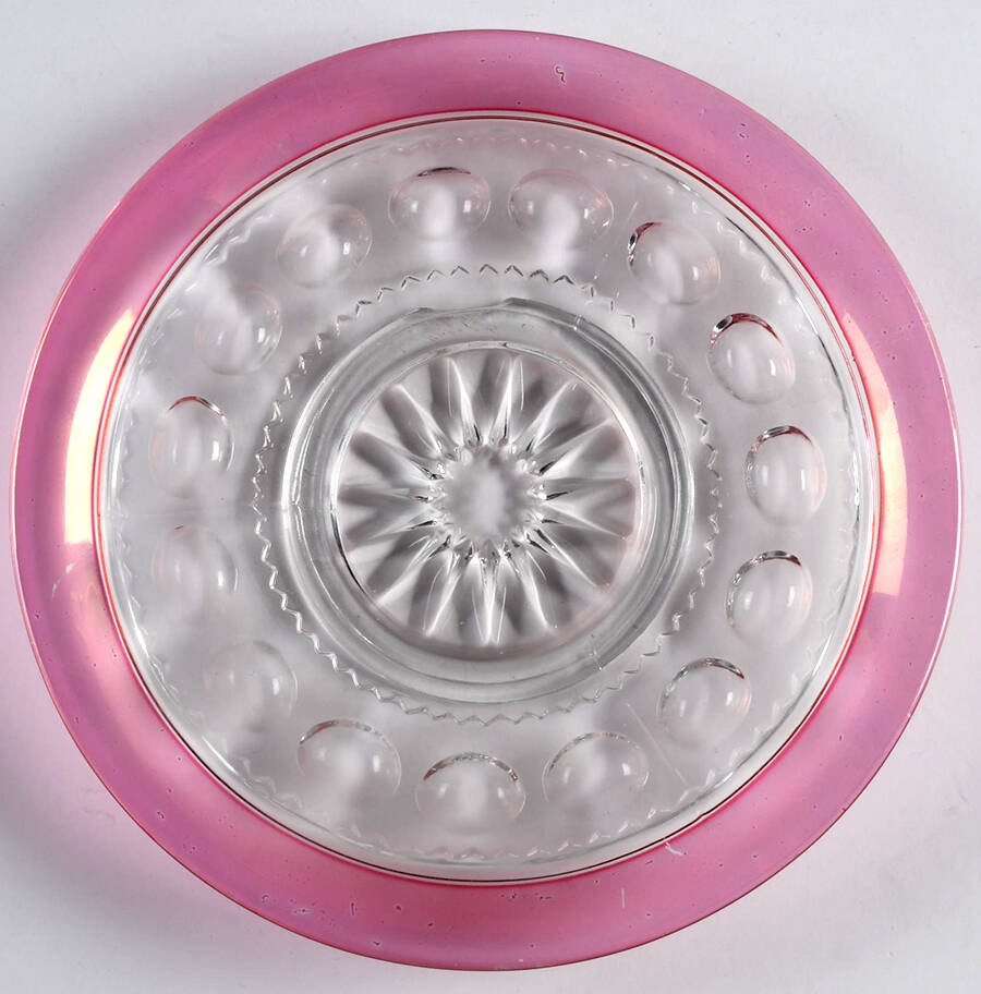 King's Crown-Cranberry Flashed (Top Only) 7" Salad Plate by Tiffin-Franciscan-1