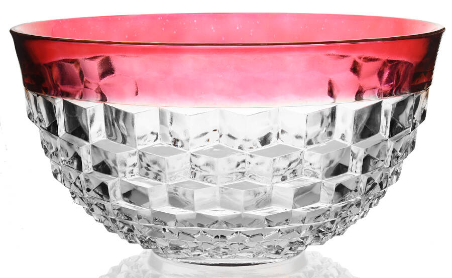 King's Crown-Cranberry Flashed (Top Only) Punch Bowl by Tiffin-Franciscan-1