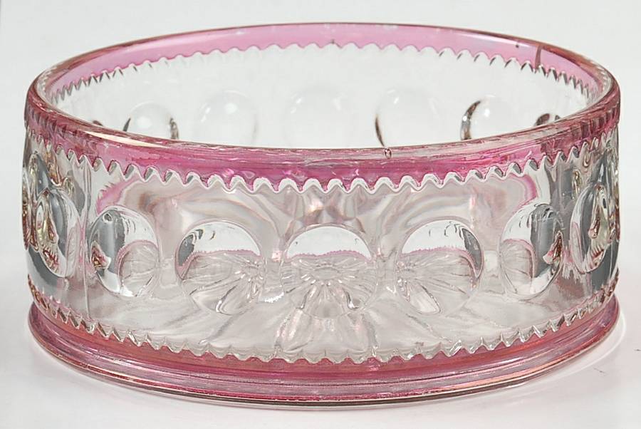 King's Crown-Cranberry Flashed (Top Only) Candy Box No Lid by Tiffin-Franciscan-1