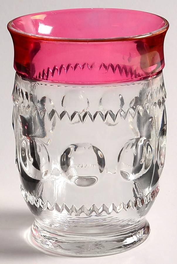 King's Crown-Cranberry Flashed (Top Only) 8 Oz Flat Tumbler by Tiffin-Franciscan-1