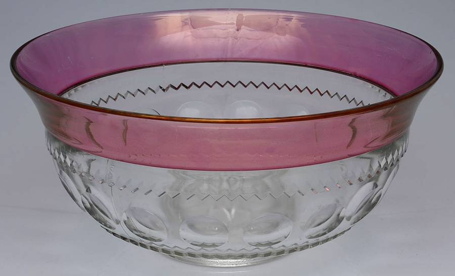 King's Crown-Cranberry Flashed (Top Only) Flared Punch Bowl by Tiffin-Franciscan-1