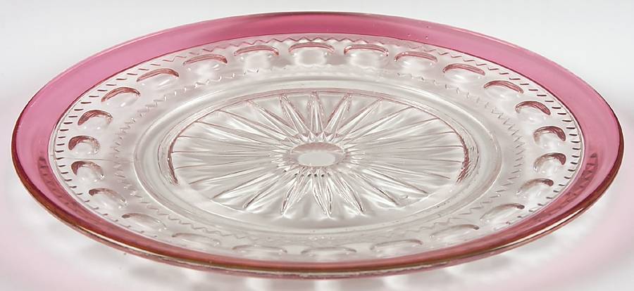 King's Crown-Cranberry Flashed (Top Only) Dinner Plate by Tiffin-Franciscan-1