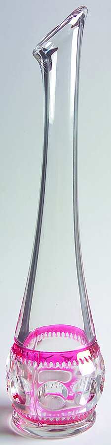King's Crown-Cranberry Flashed (Top Only) 12" Bud Vase by Tiffin-Franciscan-1