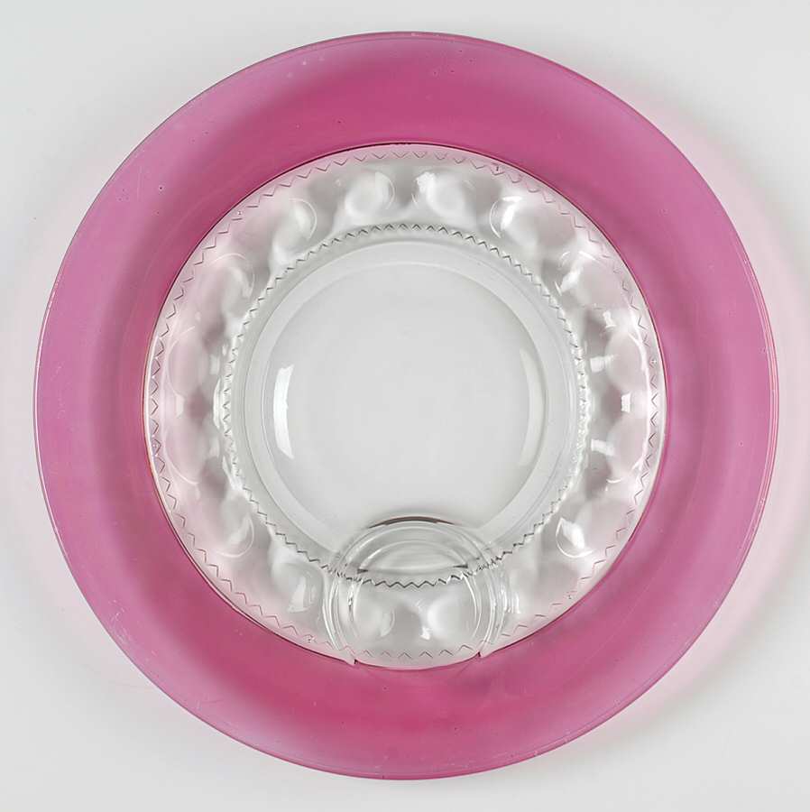 King's Crown-Cranberry Flashed (Top Only) Snack Plate No Cup by Tiffin-Franciscan-1