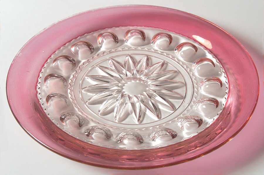 King's Crown-Cranberry Flashed (Top Only) Mayonnaise Underplate Only by Tiffin-Franciscan-1