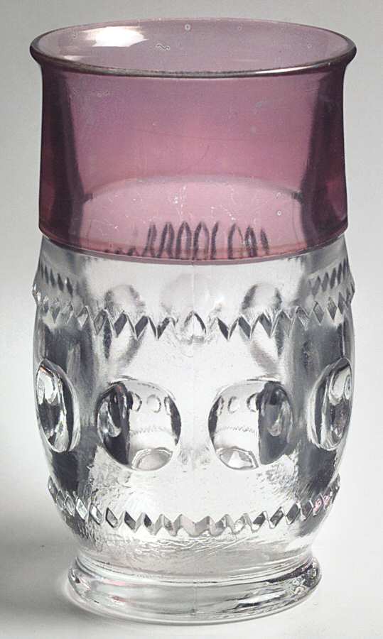 King's Crown-Cranberry Flashed (Top Only) 9 Oz Flat Tumbler by Tiffin-Franciscan-1