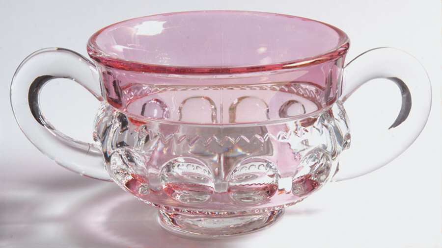 King's Crown-Cranberry Flashed (Top Only) Sugar-Open by Tiffin-Franciscan-1