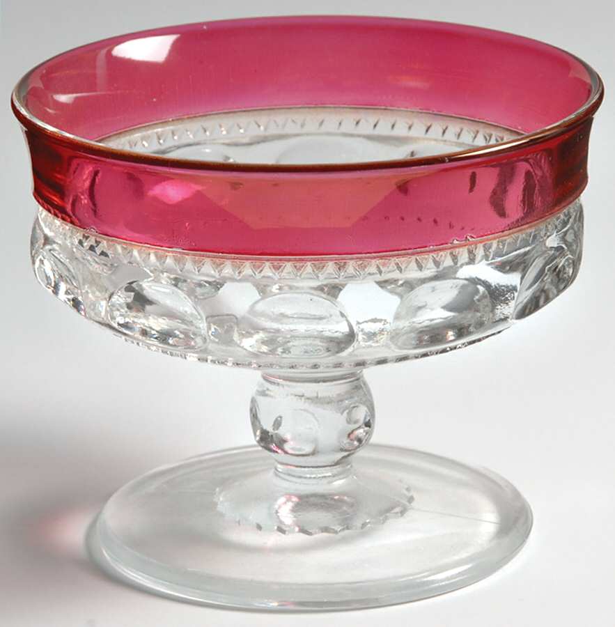 King's Crown-Cranberry Flashed (Top Only) Champagne/Tall Sherbet by Tiffin-Franciscan-1