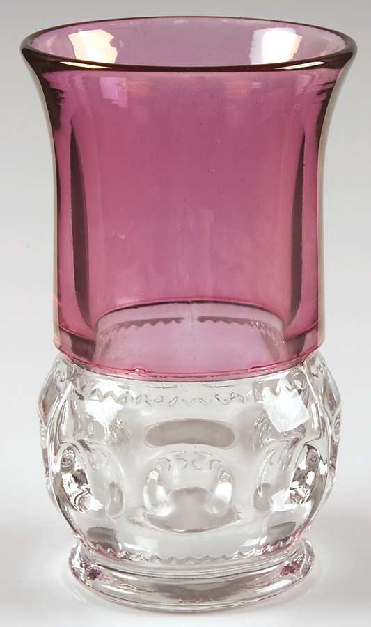 King's Crown-Cranberry Flashed (Top Only) Flat Iced Tea by Tiffin-Franciscan-1