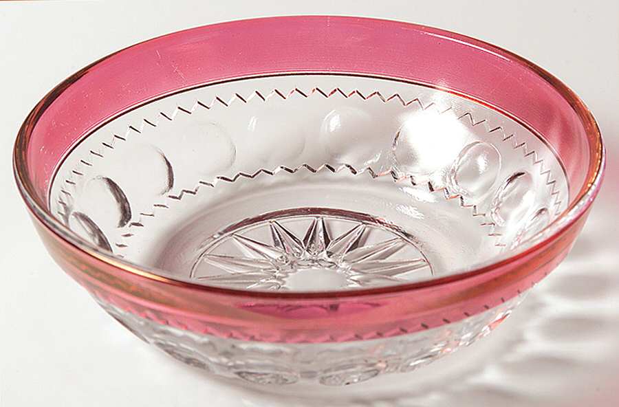 King's Crown-Cranberry Flashed (Top Only) Small Dessert Bowl by Tiffin-Franciscan-1