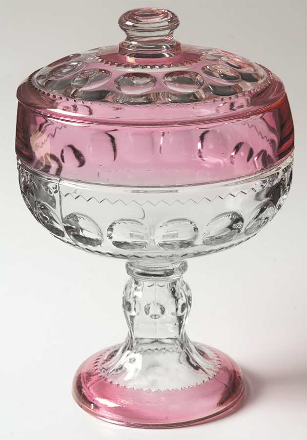 King's Crown-Cranberry Flashed (Top Only) Wedding Bowl with Lid by Tiffin-Franciscan-1