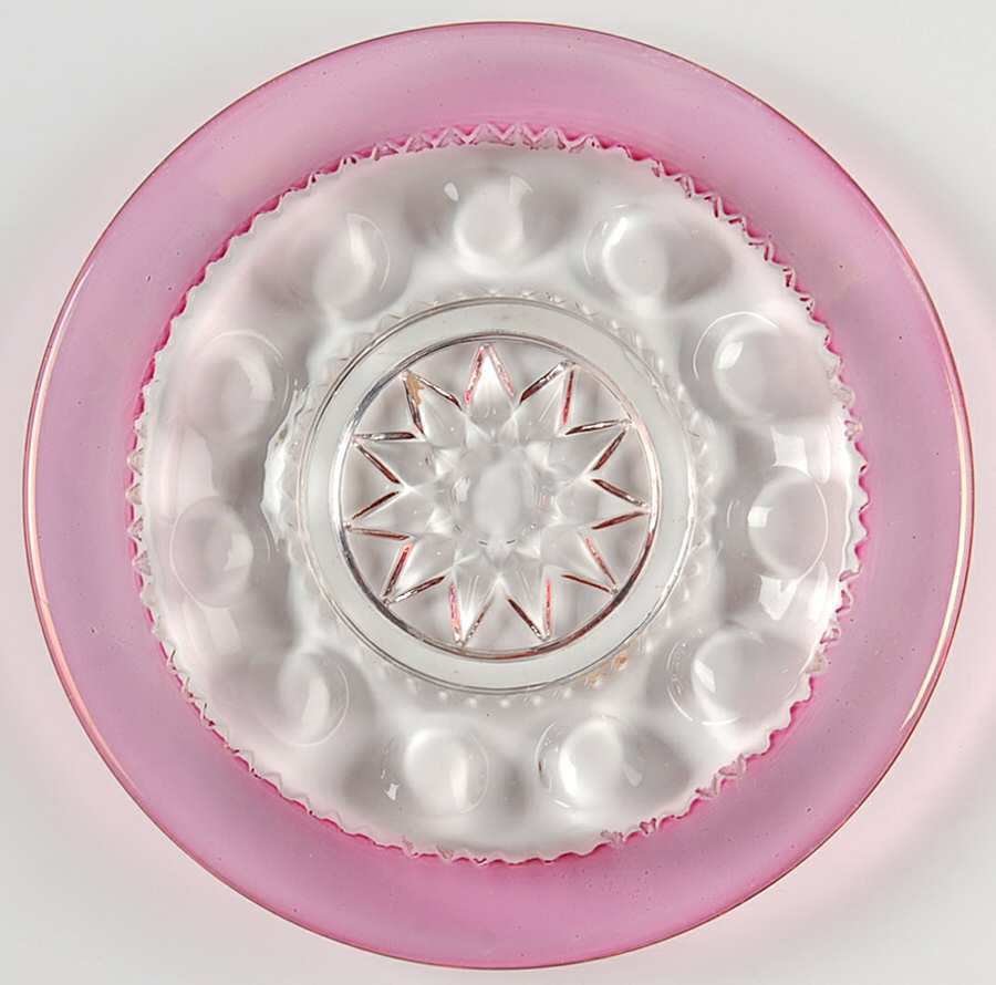 King's Crown-Cranberry Flashed (Top Only) Bread & Butter Plate by Tiffin-Franciscan-1