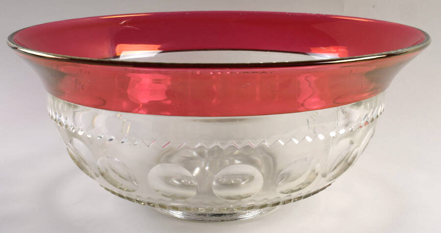 King's Crown-Ruby Flashed (Top Only) Punch Bowl by Tiffin-Franciscan-1