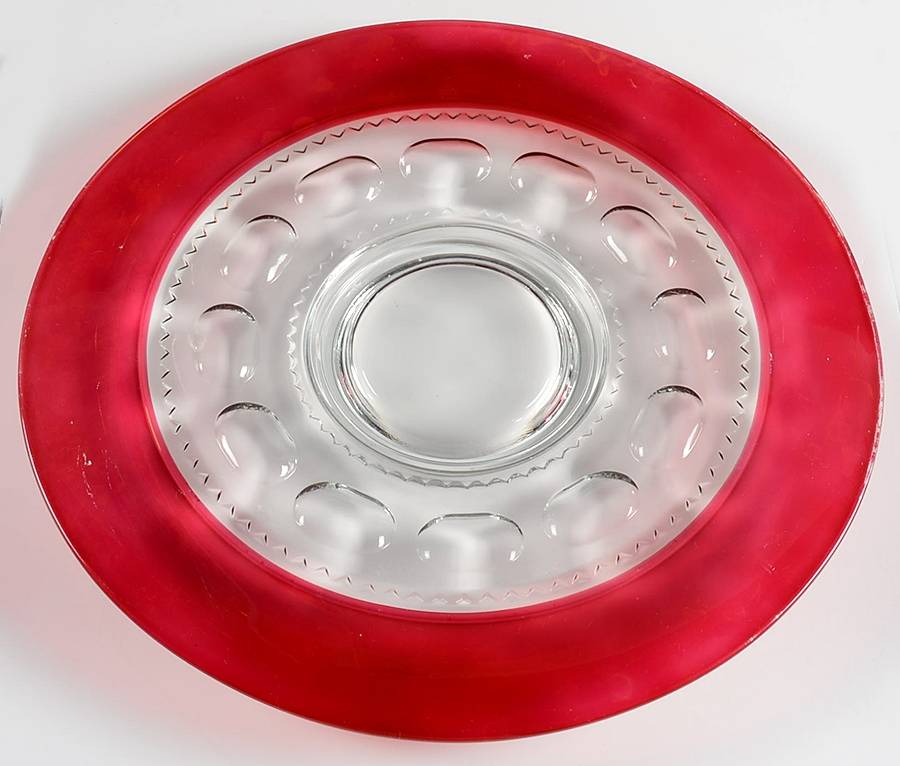 King's Crown-Ruby Flashed (Top Only) Small Torte Plate by Tiffin-Franciscan-1