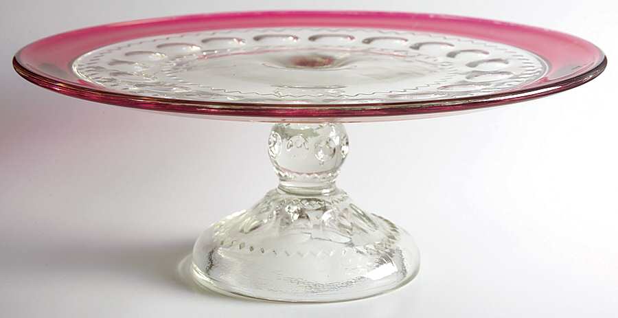 King's Crown-Ruby Flashed (Top Only) 12" Diameter Cake Stand/Pedestal by Tiffin-Franciscan-1