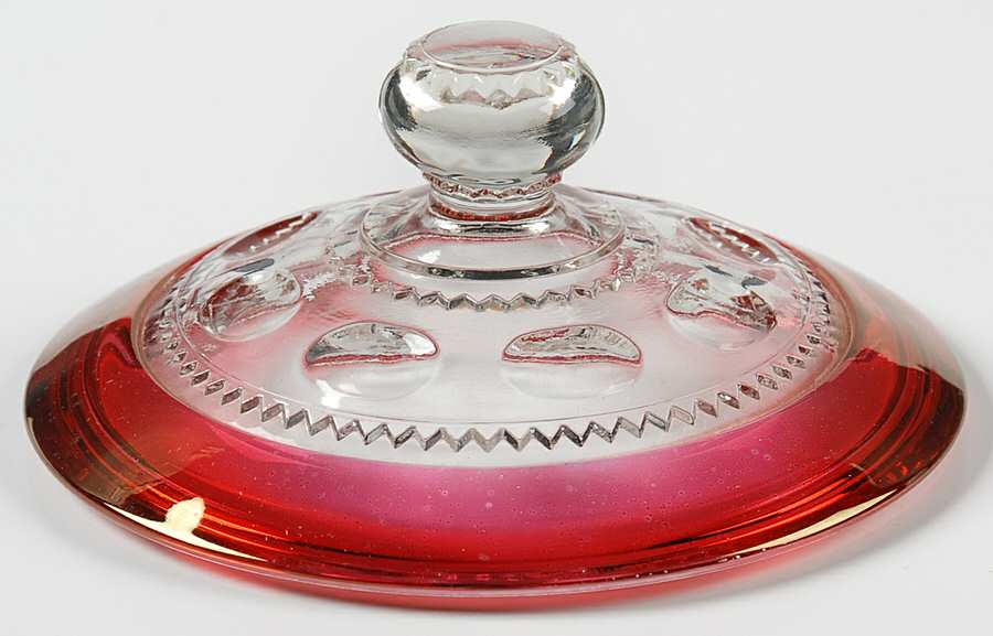 King's Crown-Ruby Flashed (Top Only) Lid for Compote by Tiffin-Franciscan-1