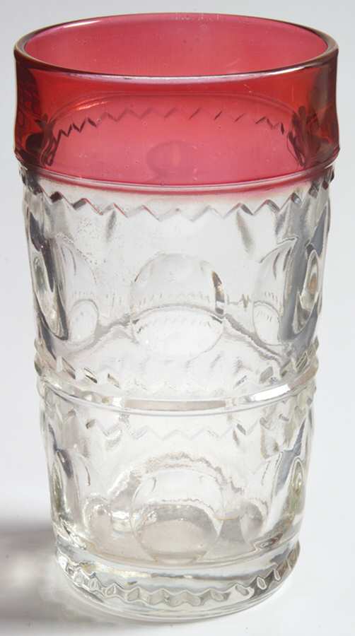 King's Crown-Ruby Flashed (Top Only) Highball Glass by Tiffin-Franciscan-1