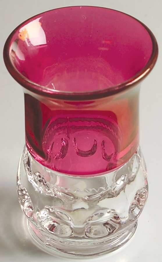 King's Crown-Ruby Flashed (Top Only) Flat Juice Glass by Tiffin-Franciscan-1