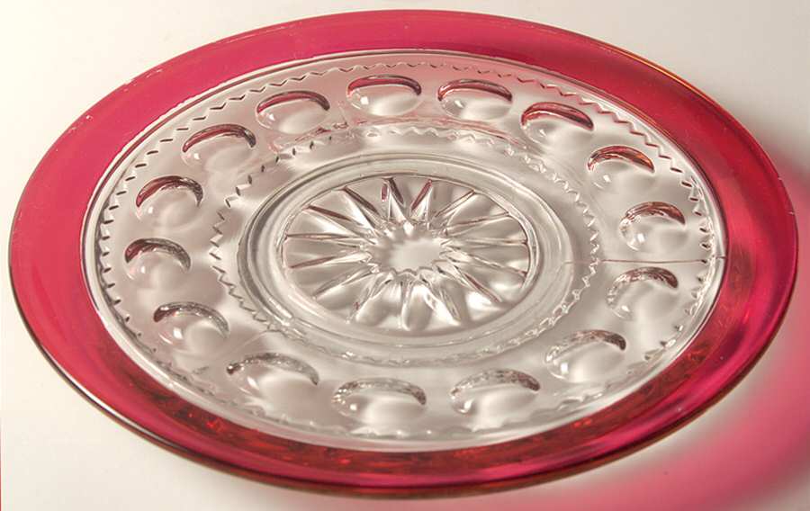 King's Crown-Ruby Flashed (Top Only) 7" Salad Plate by Tiffin-Franciscan-1