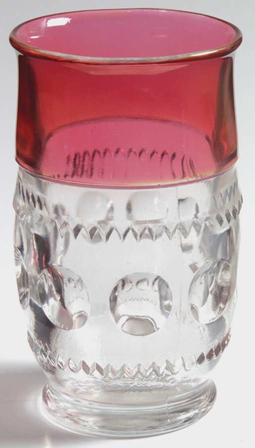 King's Crown-Ruby Flashed (Top Only) Flat Tumbler by Tiffin-Franciscan-1