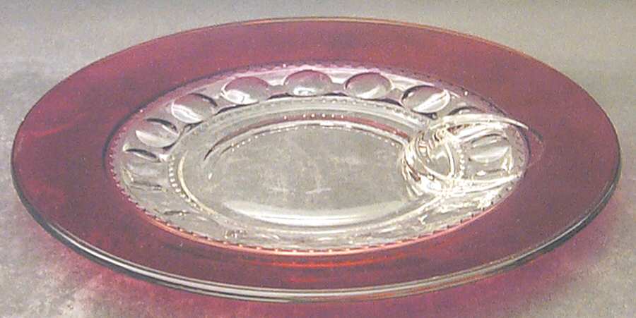 King's Crown-Ruby Flashed (Top Only) Snack Plate No Cup by Tiffin-Franciscan-1