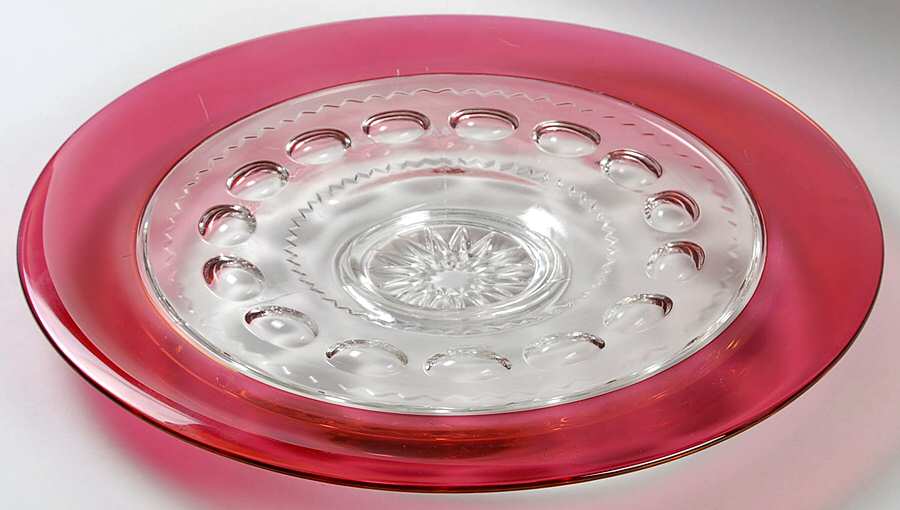 King's Crown-Ruby Flashed (Top Only) Torte Plate by Tiffin-Franciscan-1