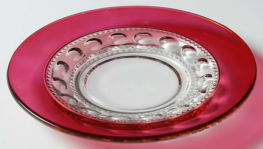 King's Crown-Ruby Flashed (Top Only) Bread & Butter Plate by Tiffin-Franciscan-1
