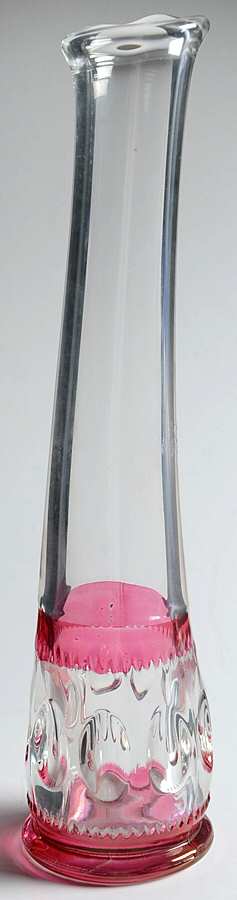 King's Crown-Ruby Flashed (Top Only) 11" Bud Vase by Tiffin-Franciscan-1