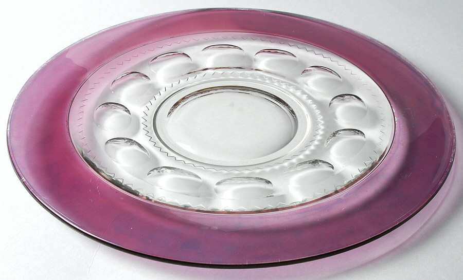 King's Crown-Ruby Flashed (Top Only) 12" Sandwich Plate by Tiffin-Franciscan-1