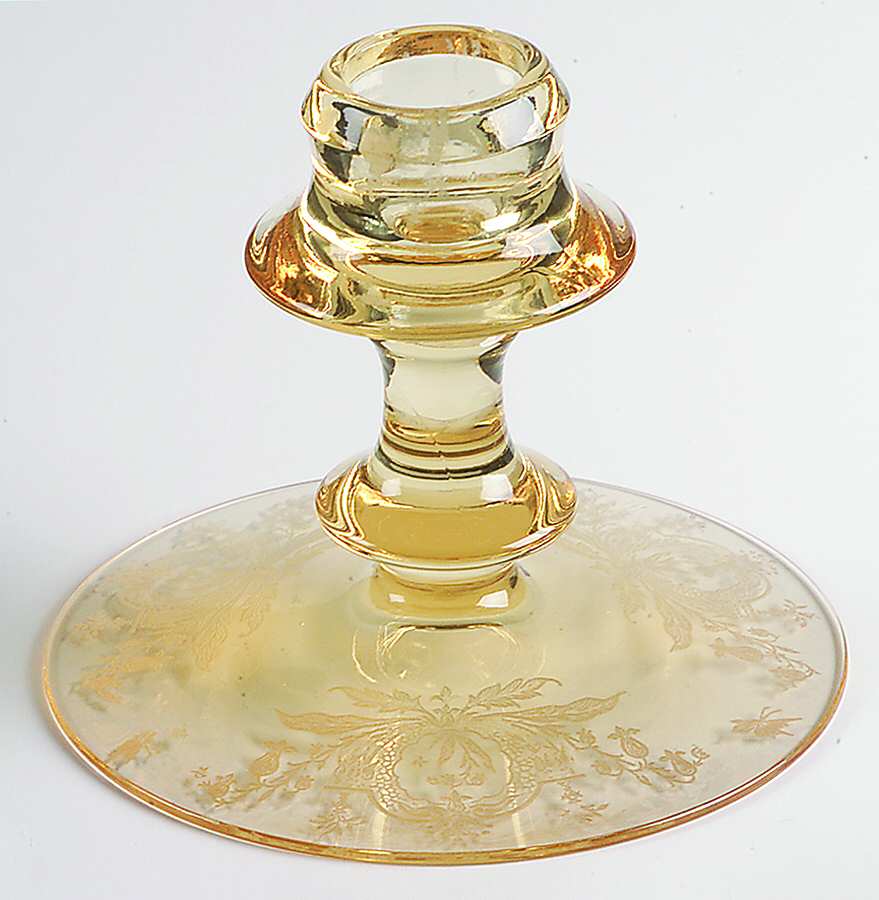 La Fleure Yellow (Stem 15024) 3" Single Light Candlestick by Tiffin-Franciscan-1