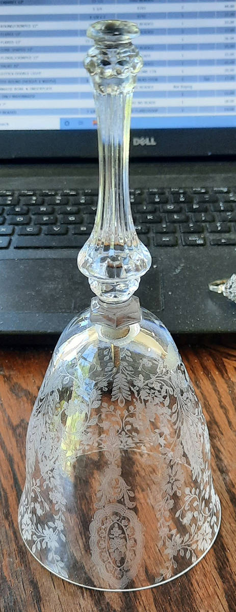 Love Lace (Etched) Bell Made From Goblet by Tiffin-Franciscan-1