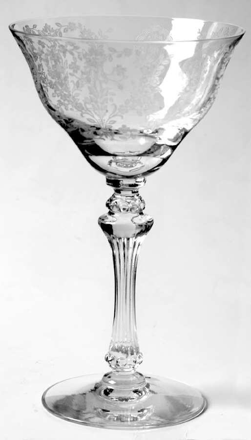 Love Lace (Etched) Champagne/Tall Sherbet by Tiffin-Franciscan-1