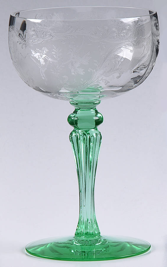Luciana Green (Stem 15016) Champagne/Tall Sherbet by Tiffin-Franciscan-1