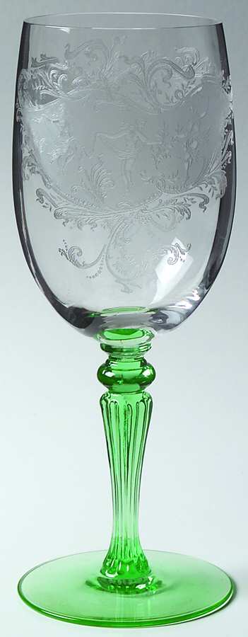 Luciana Green (Stem 15016) Water Goblet by Tiffin-Franciscan-1