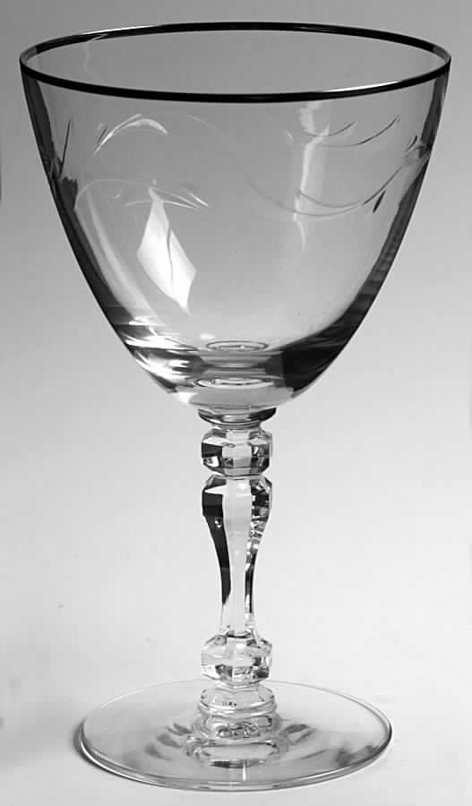 Lyndley (Platinum Trim) Water Goblet by Tiffin-Franciscan-1