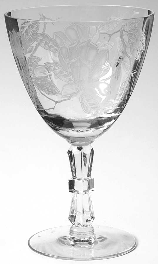 Magnolia (Etched) Water Goblet by Tiffin-Franciscan-1