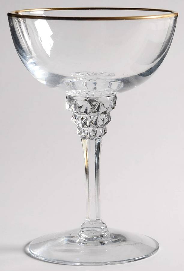 Majesty (Stem #17507, Gold Trim) Champagne/Tall Sherbet by Tiffin-Franciscan-1