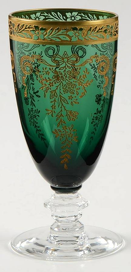 Melrose-Green (Stem 15074, Gold Encrusted) Juice Glass by Tiffin-Franciscan-1