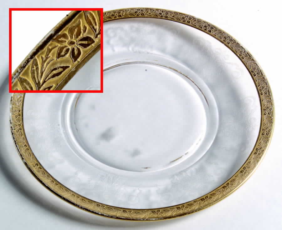 Melrose Clear (Stem 17356, Gold Encrusted) Luncheon Plate by Tiffin-Franciscan-1