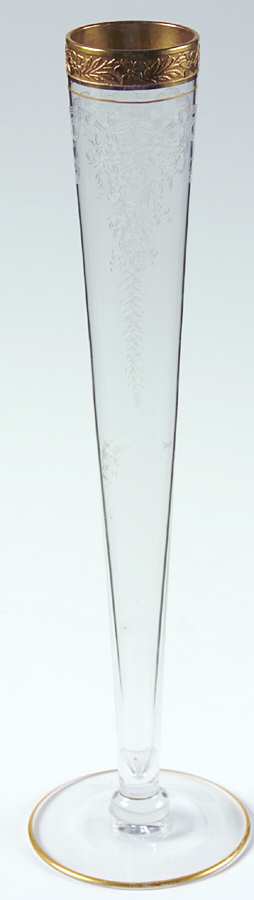 Melrose Clear (Stem 17356, Gold Encrusted) 10" Bud Vase by Tiffin-Franciscan-1